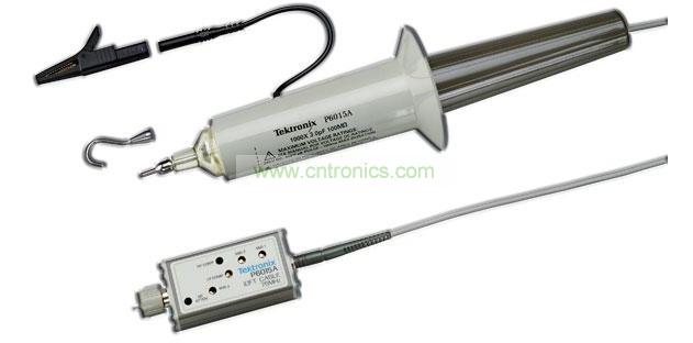 針對高壓測量推出的泰克P6015A是一種額定電壓高達20kV DC、峰值電壓可達40kV(100ms脈寬)的單端無源探頭