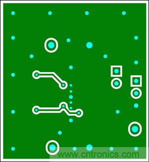 圖8：兩層板布線(底層)，器件為TDFN封裝