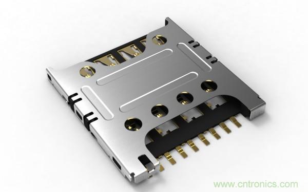 超薄插拔式Micro SIM卡連接器，高度僅為1.24毫米