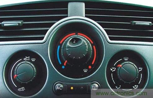 圖1. 典型汽車自動空調(diào)用戶界面