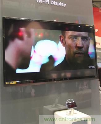 圖3：聯(lián)芯LC1811 的"WiFi Display"（同步無線輸出高清視頻）性能演示。