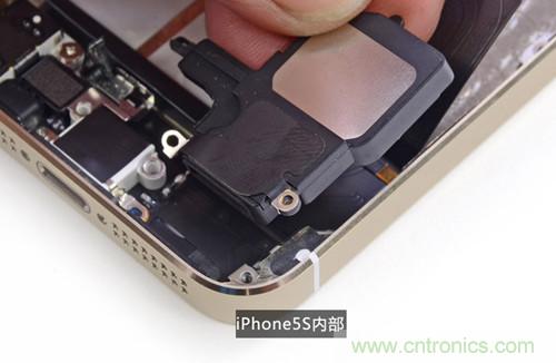 土豪金iPhone 5S拆解：內部結構升級，維修難度增加
