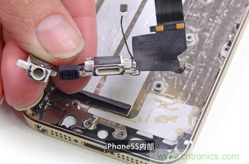 土豪金iPhone 5S拆解：內部結構升級，維修難度增加