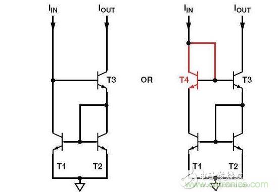 威爾遜電流鏡T4為可選器件，但使用它可改善精度和動(dòng)態(tài)范圍