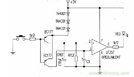 可定性測試電容器漏電的實(shí)用電路設(shè)計