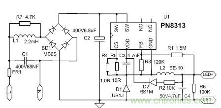 典型案例:非隔離5-40W的LED恒流驅(qū)動的設(shè)計