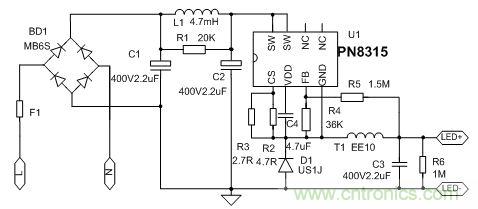 典型案例:非隔離5-40W的LED恒流驅(qū)動的設(shè)計