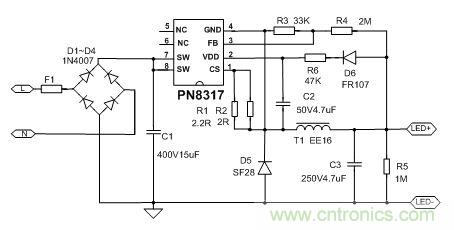 典型案例:非隔離5-40W的LED恒流驅(qū)動的設(shè)計