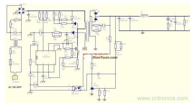 采用FAN7554的適配器電路圖