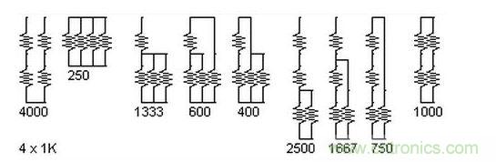 5個(gè)電阻我想出了23種組合。還有其它組合嗎？