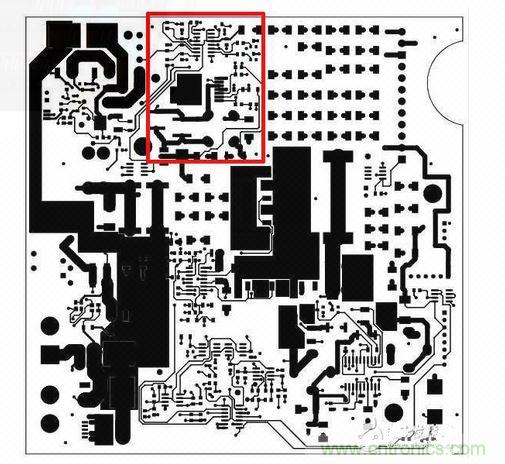 這是自動測試設備的PCB，因為事先了解過那顆SEPIC轉換器（以紅框標示），我的設計第一次就成功。