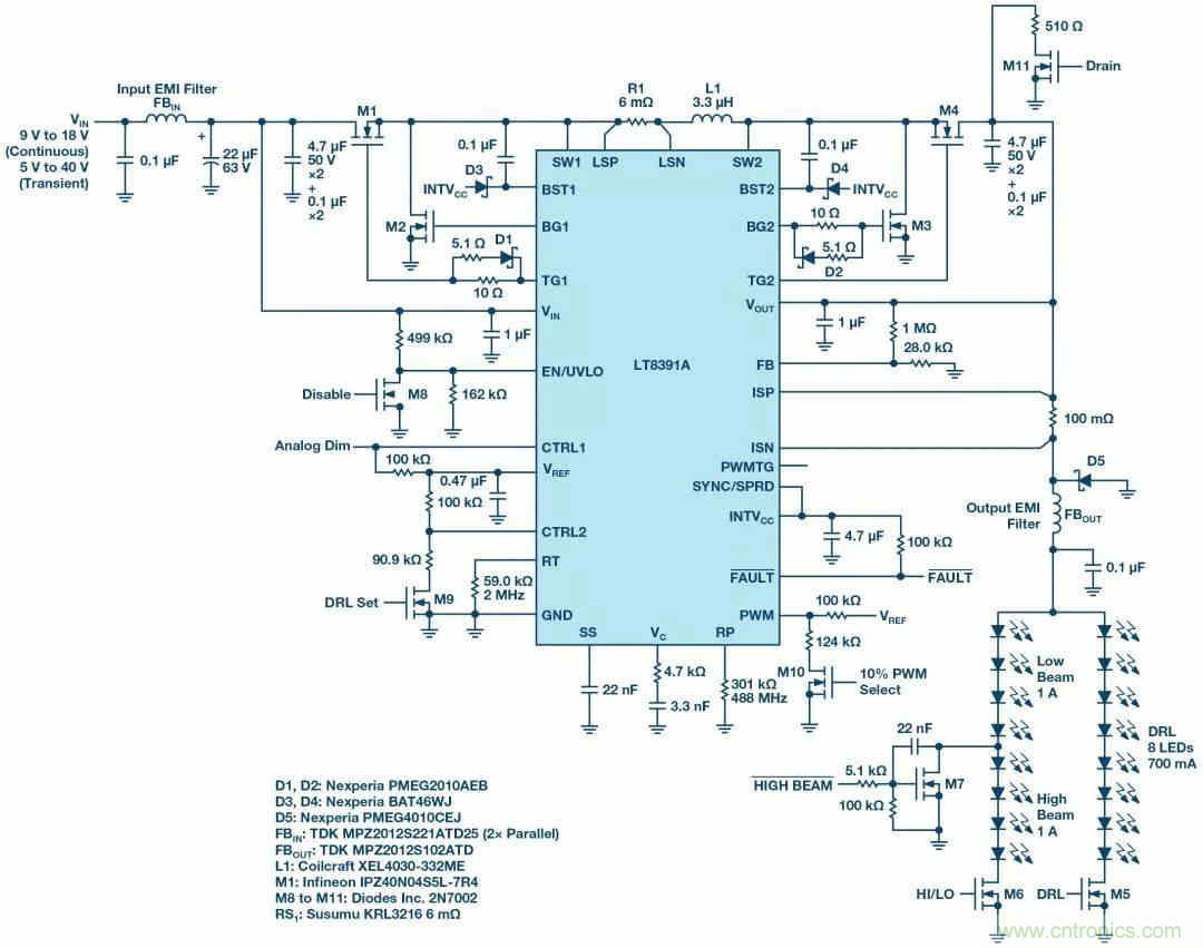 一顆芯驅(qū)動(dòng)整個(gè)車前燈組，這個(gè)控制器是怎么做到滴？
