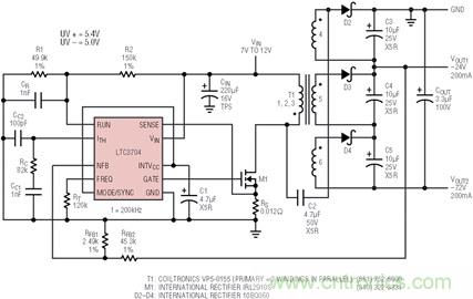具有負反饋引腳和用于負輸出電源的高性能、單端控制器IC